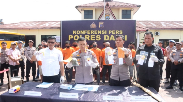 Polres Dairi Paparkan Hasil Ungkap Kasus Narkoba Sejak Bulan Januari, 43 Tersangka Turut Diamankan