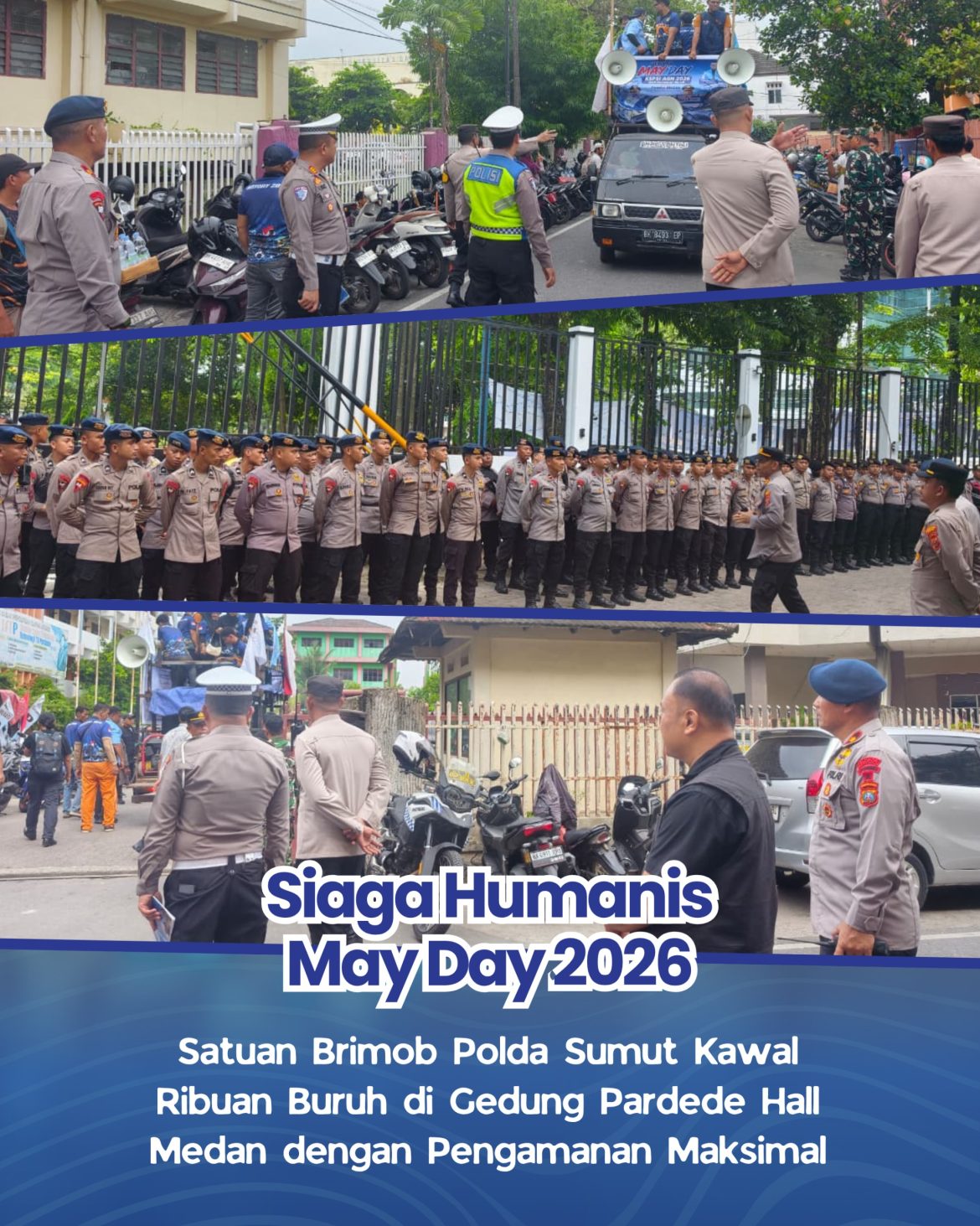 Satuan Brimob Polda Sumut Siaga Humanis di Kantor DPRD Medan, Pastikan May Day 2026 Berjalan Aman dan Kondusif