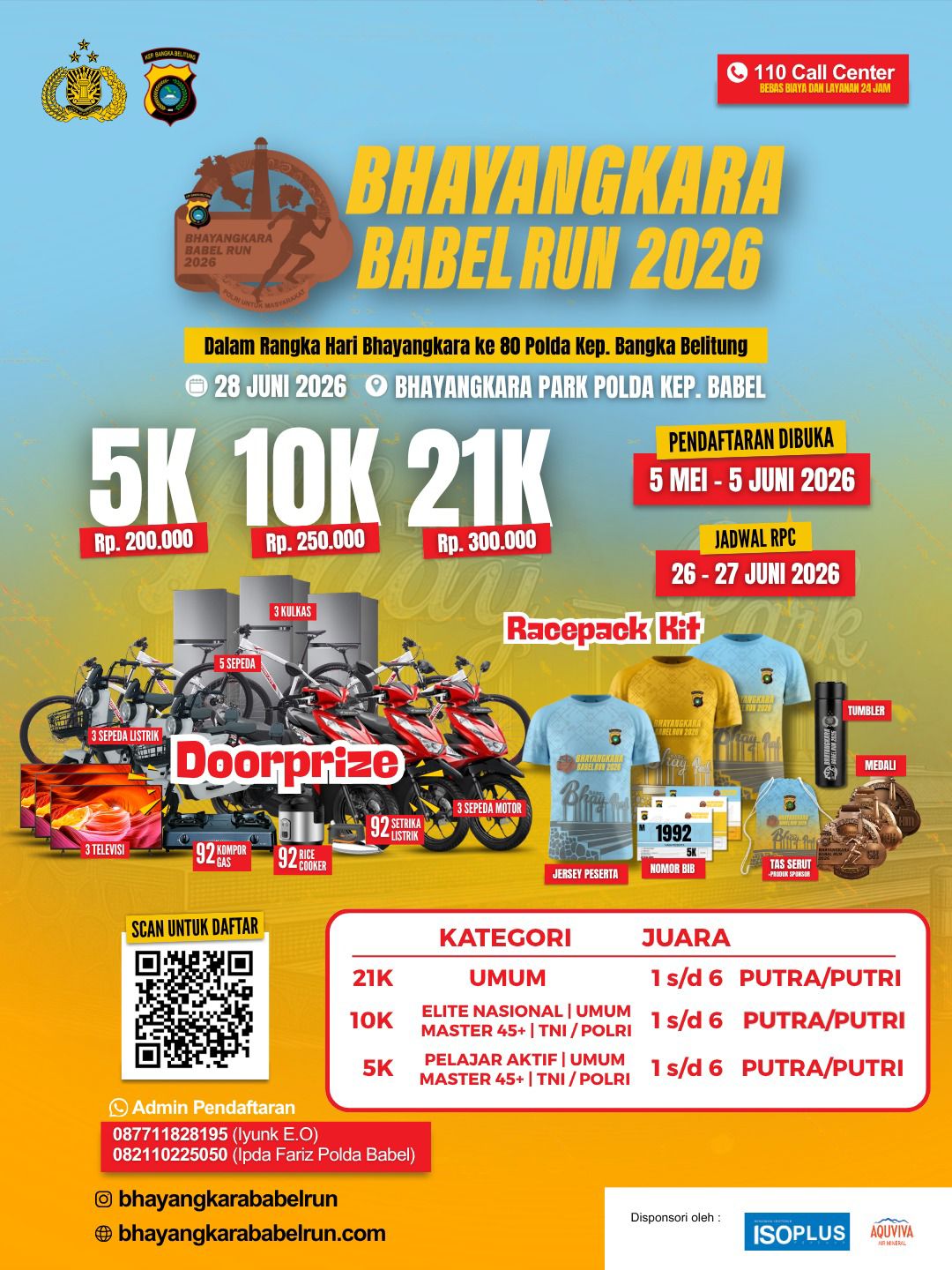 Polda Babel Bakal Gelar Bhayangkara Babel Run 2026 Edisi Ketiga, Catat Waktunya