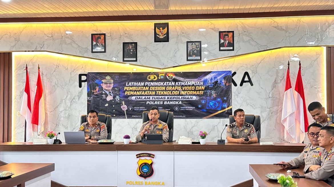 POLRES BANGKA GELAR PELATIHAN PENINGKATAN KEMAMPUAN DESAIN GRAFIS, VIDEO, DAN PEMANFAATAN TEKNOLOGI INFORMASI
