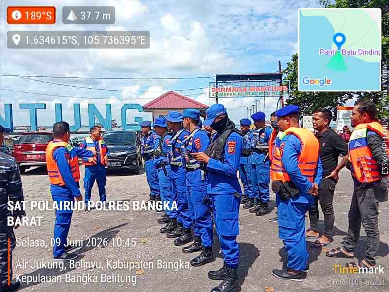 Polres Bangka Barat Tertibkan Ponton Tambang Ilegal di Teluk Kelabat Dalam, Empat Unit Berhasil Diamankan
