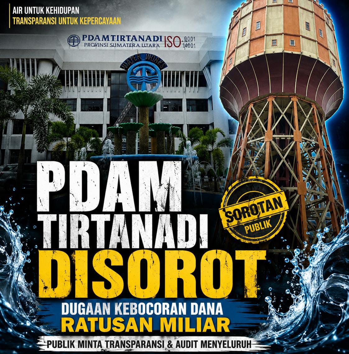 Skandal Dugaan Kebocoran Rp450 Milliar di PDAM Tirtanadi Disorot, Indikasi Masalah Tata Kelola Menguat
