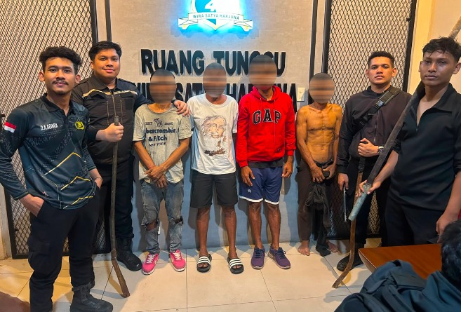 Patroli KRYD Polres Pelabuhan Belawan Amankan Empat Terduga Pelaku Tawuran dan Empat Senjata Tajam